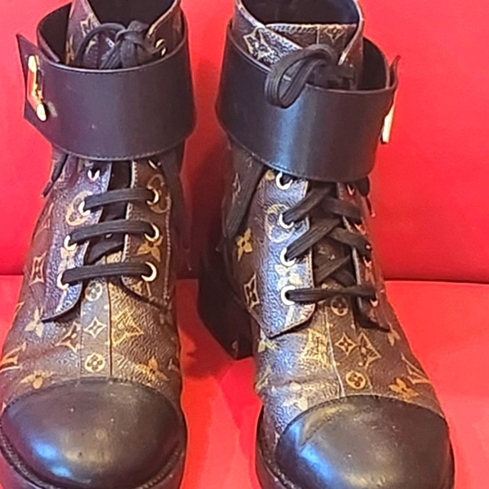 Louis Vuitton Brown and Black Monogram Boots - Picture 7 of 12